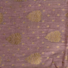 Mauve Benares Linen Silk Saree with Jari Border