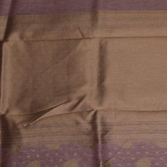 Mauve Benares Linen Silk Saree with Jari Border