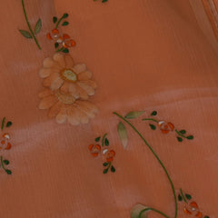 Reddish Brown Georgette Saree with Flowing Grace