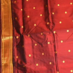 Ilkal Gadwal Silk Paithani Pallu Maroon Saree Jari Boarder with Blouse