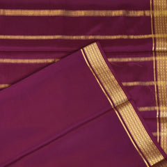 Mysore Crepe Silk Mulberry Wine Saree
