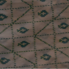 Pochampally Ikkat Ivory Saree with Blue Horizontal Lines, Gold Border, and Blouse