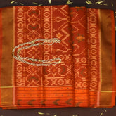 Pochampally ikkat Poppy Red Saree with Blouse