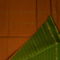 semi cotton green saree with blouse