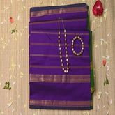 Semi Cotton violet saree with gap boarder