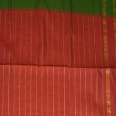Semi cotton Red saree with gap boarder