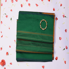 Semi Cotton Green saree with blouse