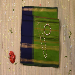 Semi Cotton Green saree with blouse