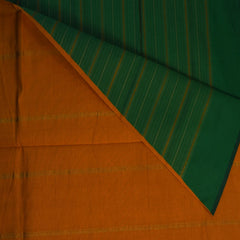 Semi cotton deep green saree with blouse