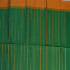 Semi cotton deep green saree with blouse