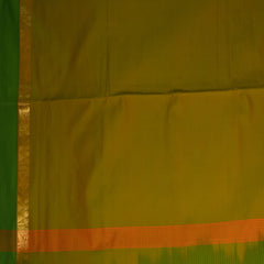 semi cotton short green saree with green boarder