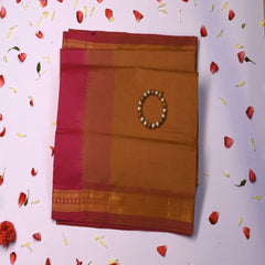 Semi cotton cream saree with jari boarder