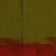 Semi Cotton green saree with mustard boarder