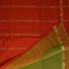 Semi Cotton green saree with mustard boarder