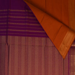 Semi Cotton Orange saree with Jari boarder