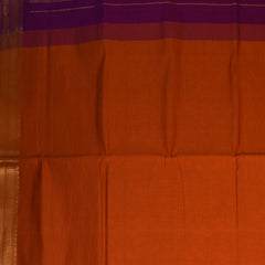 Semi Cotton Orange saree with Jari boarder