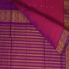 semi cotton pink saree with purple boarder