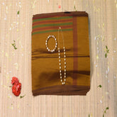 Silk cotton mehandi green saree with blouse