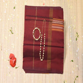 Silk cotton maroon saree with blouse