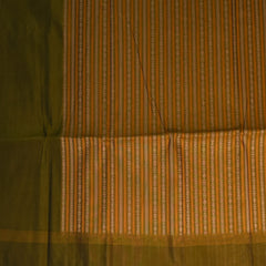 Silk cotton mehandi green saree with blouse