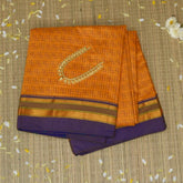 Ilkal Cotton Silk Mustard Saree With Purple Border