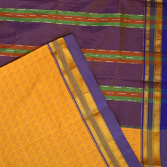 Ilkal Cotton Silk Mustard Saree With Purple Border