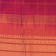 Silk cotton pink saree with jari boarder