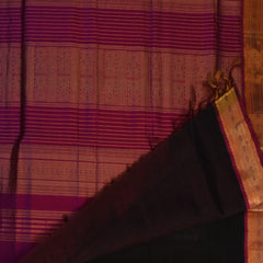 Silk cotton black saree with jari boarder