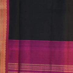 Silk cotton black saree with jari boarder