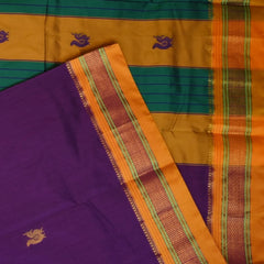 Ilkal Cotton Silk Magenta Saree With Yellow Zari Border