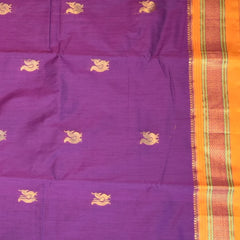 Ilkal Cotton Silk Magenta Saree With Yellow Zari Border