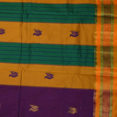 Ilkal Cotton Silk Magenta Saree With Yellow Zari Border