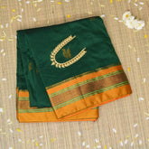 Ilkal Cotton Silk Green Saree With Mustard Border