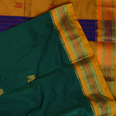 Ilkal Cotton Silk Green Saree With Mustard Border