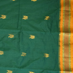 Ilkal Cotton Silk Green Saree With Mustard Border