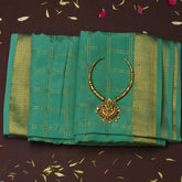 Mysore Crepe Silk Teal Green Saree
