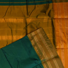 Ilkal Silk Teal Green Saree with Blouse