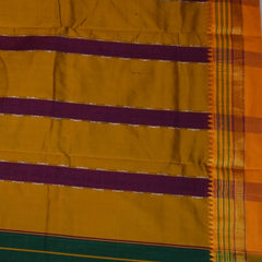 Ilkal Cotton Silk Green Saree With Mustard Border