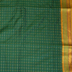Ilkal Cotton Silk Green Saree With Mustard Border