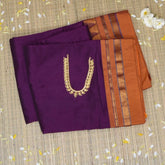 Ilkal Cotton Silk Grape Wine Saree With Yellow Border
