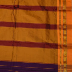 Ilkal Cotton Silk Grape Wine Saree With Yellow Border