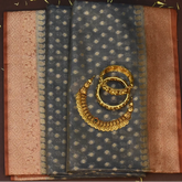 Banarasi kora tissue Charcoal Gray Saree with Blouse