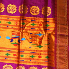 Ilkal Gadwal Silk Paithani Pallu Pink Saree Jari Boarder with Blouse