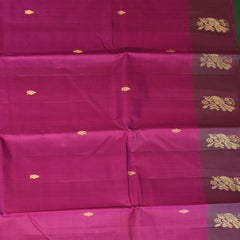 Kanchivaram silk Plum Wine Saree with Blouse