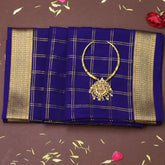 Mysore Crepe Silk Navy Indigo Saree