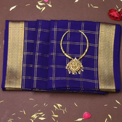 Mysore Crepe Silk Navy Indigo Saree