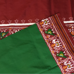 Pochampally Ikkat Green Saree with Double Ikkat and Pallu and Blouse