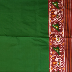 Pochampally Ikkat Green Saree with Double Ikkat and Pallu and Blouse