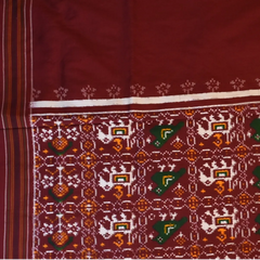 Pochampally Ikkat Green Saree with Double Ikkat and Pallu and Blouse