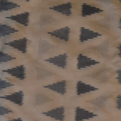 Pochampally Ikkat Ivory Saree with Grey Triangular Motifs and Blouse